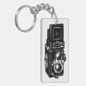 Vintage Illustration Camera personalized sleutelha Sleutelhanger (Voorkant Links)