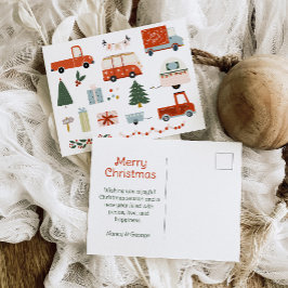 Vintage Illustration Merry Christmas Holiday Briefkaart