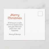 Vintage Illustration Merry Christmas Holiday Briefkaart (Achterkant)