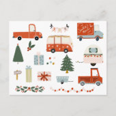 Vintage Illustration Merry Christmas Holiday Briefkaart (Voorkant)