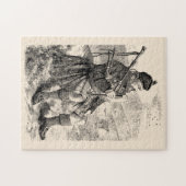 Vintage Illustration of a Scottish Highlander Legpuzzel (Horizontaal)