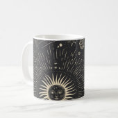 Vintage illustration set of moon phases. Different Koffiemok (Voorkant links)