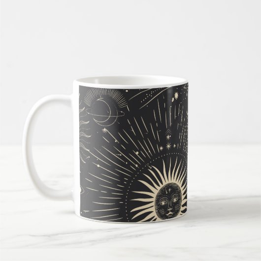 Vintage illustration set of moon phases. Different Koffiemok (Links)