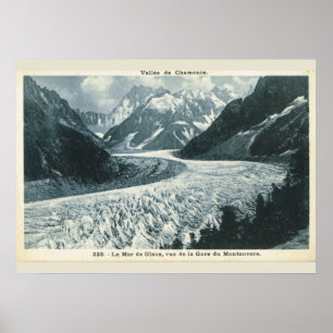 Vintage image, Frankrijk, Chamonix, Mont Blanc Poster