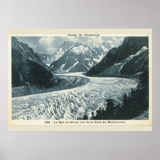 Vintage image, Frankrijk, Chamonix, Mont Blanc Poster (Voorkant)