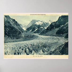 Vintage image, Frankrijk, Chamonix Mont Blanc Poster