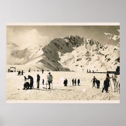 Vintage image, Frankrijk, Superbagneres, Skiing Poster (Voorkant)