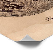 Vintage image Moon Astronomy Tea Sined Paper Poster (Hoek)