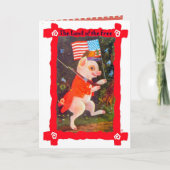 Vintage image, Patriotic pig Kaart (Voorkant)