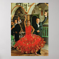 Vintage image, Spanje, Flamenco dansers