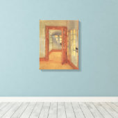 Vintage Impressionisme, Huisinterieur, Anna Ancher Canvas Afdruk (Insitu (Houten vloer))