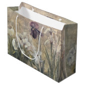 Vintage Impressionisme Iris Bloemen Groot Cadeauzakje (Voorkant Gekanteld)