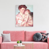 Vintage Impressionisme, Slaapbaby door Mary Cassat Canvas Afdruk (Insitu (Woonkamer))