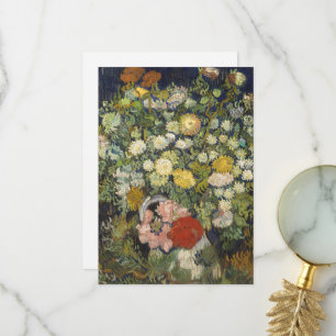 Vintage Impressionistische Bloemboeket Van Gogh Bedankkaart