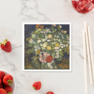 Vintage Impressionistische Bloemboeket Van Gogh Servet