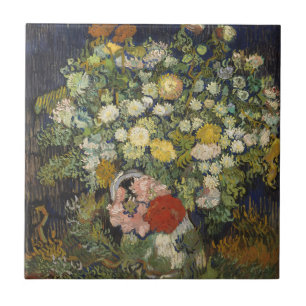 Vintage Impressionistische Bloemboeket Van Gogh Tegeltje