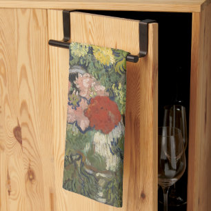 Vintage Impressionistische Bloemboeket Van Gogh Theedoek