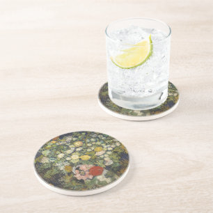 Vintage Impressionistische Bloemboeket Van Gogh Zandsteen Onderzetter