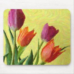 Vintage Impressionistische Tulp Muismat