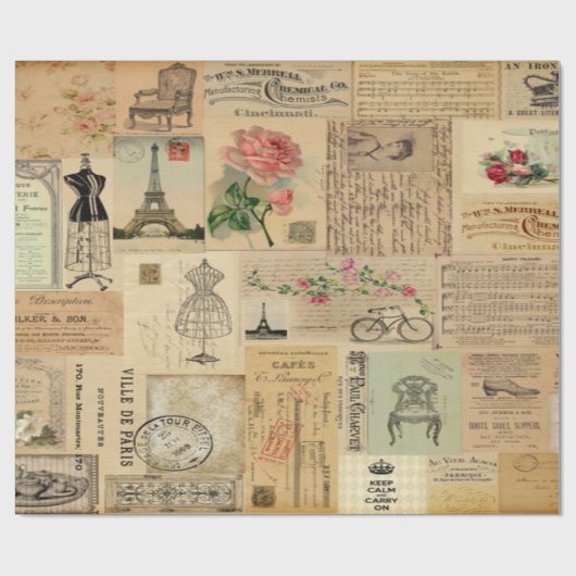 Vintage in afdrukken cadeaupapier (Vlak)