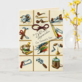 Vintage In Appreciation op Vaderdag Kaart (Gele Bloem)