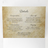 Vintage in één bruiloft drieluik uitnodiging (Binnenzijde eerst)