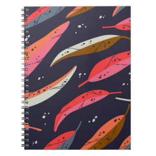 Vintage in tumn leaf seamless pattern background. notitieboek