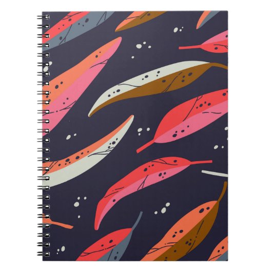 Vintage in tumn leaf seamless pattern background.  notitieboek (Voorkant)