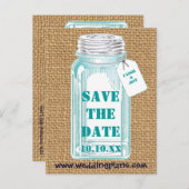 Vintage inblikpot met Burlap Aankondigingskaart (Voorkant / Achterkant)