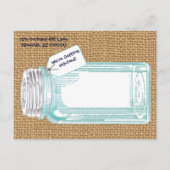 Vintage inblikpot met Burlap Aankondigingskaart (Achterkant)