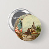 Vintage Independence Hall Ronde Button 5,7 Cm (Voorkant /achterkant)