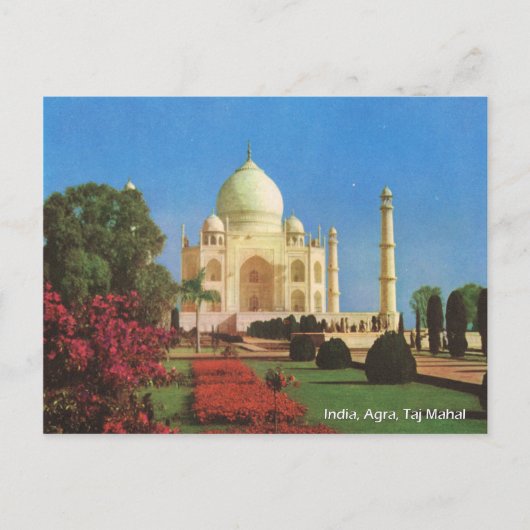 Vintage, India, Agra, Taj Mahal Briefkaart (Voorkant)