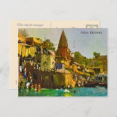 Vintage, India, Benares, Ganges Briefkaart (Voorkant / Achterkant)