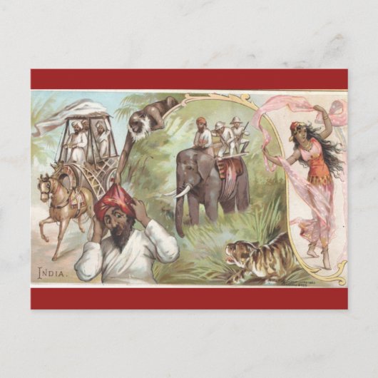 Vintage India Briefkaart (Voorkant)