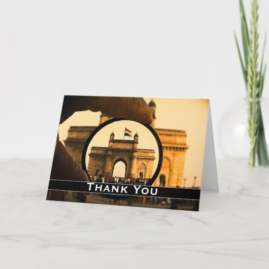 Vintage India Mumbai City Thank You Bedankkaart (Voorkant)