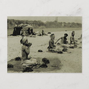 Vintage India, Taj Mahal, Hindu holy men Briefkaart