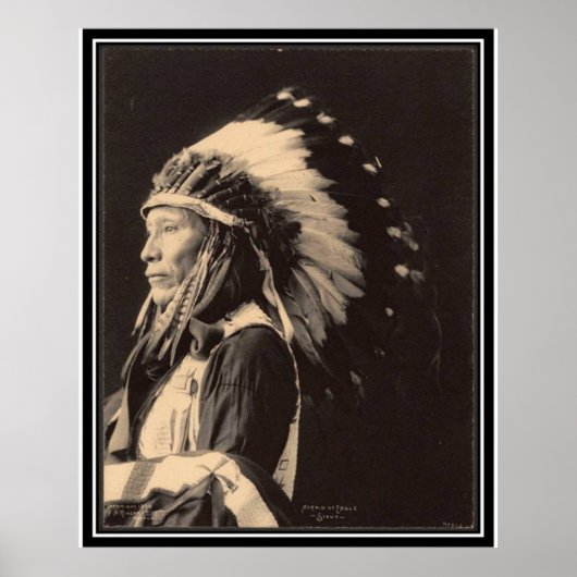 Vintage indiaan: Afraid of Eagle, Sioux - Poster (Voorkant)