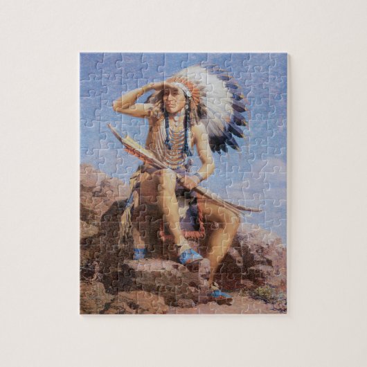 Vintage indiaan, The Scout van Leigh Legpuzzel (Verticaal)