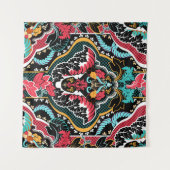 Vintage indian seamless pattern. Floral wallpaper Wandkleed (Voorkant (horizontaal))