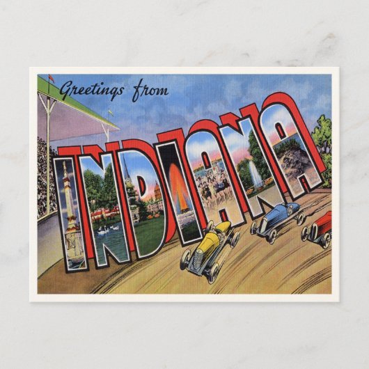 Vintage Indiana Aankondigingskaart (Voorkant)