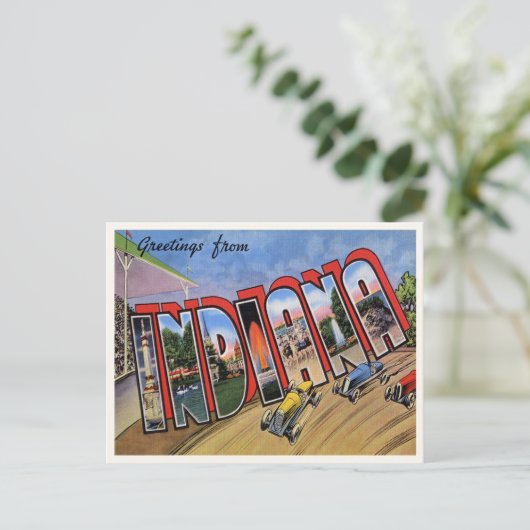 Vintage Indiana Briefkaart (Staand voorkant)