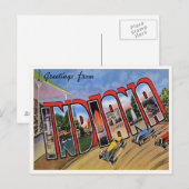 Vintage Indiana Briefkaart (Voorkant / Achterkant)