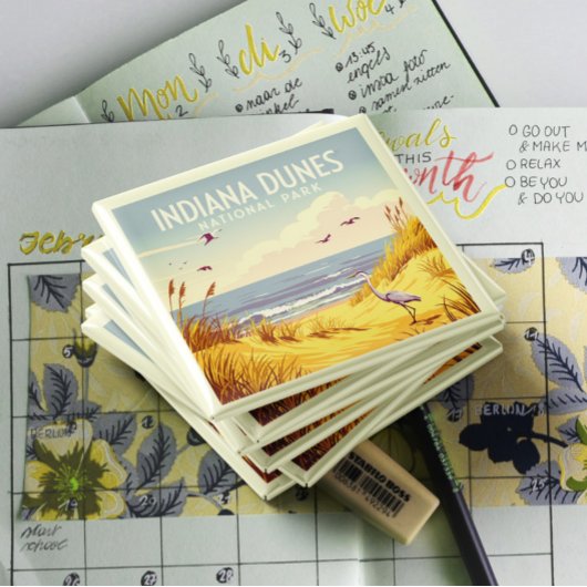 Vintage Indiana Dunes National Park Magneet