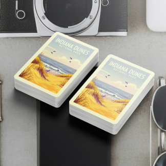 Vintage Indiana Dunes National Park Pokerkaarten