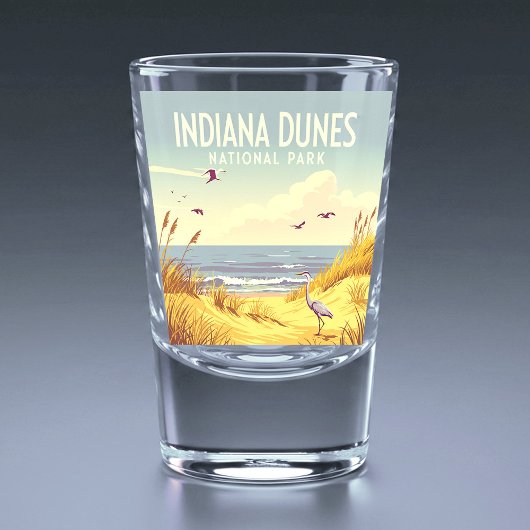 Vintage Indiana Dunes National Park  Shot Glas