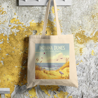 Vintage Indiana Dunes National Park Tote Bag