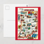 Vintage Indiana Geïllustreerd Briefkaart (Voorkant / Achterkant)