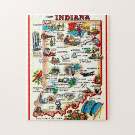 Vintage Indiana Illustratie 11x14 Puzzel
