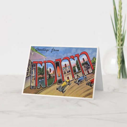 Vintage Indiana Kaart (Voorkant)
