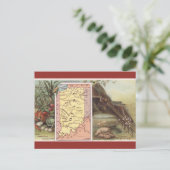 Vintage Indiana Map Briefkaart (Staand voorkant)